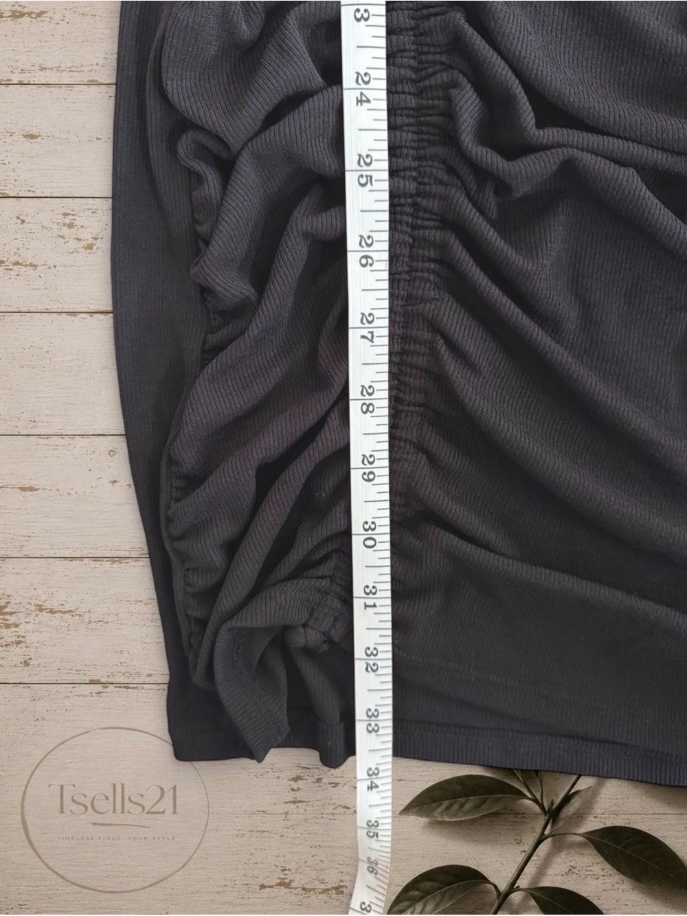 H&M Divided Ribbed Ruched Side Bodycon Mini Dress - Size M - Picture 5 of 6